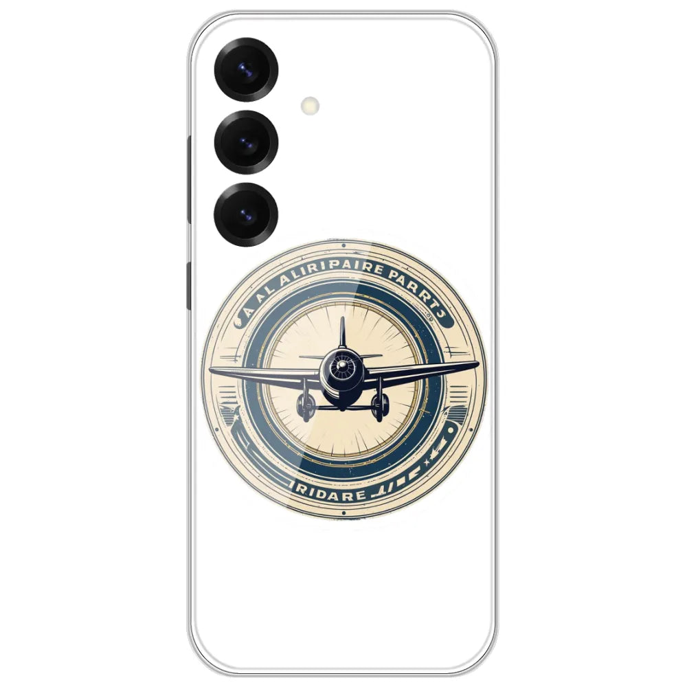 Vintage Airplane Badge - Printed Silicone Case for Samsung Galaxy S25 FE