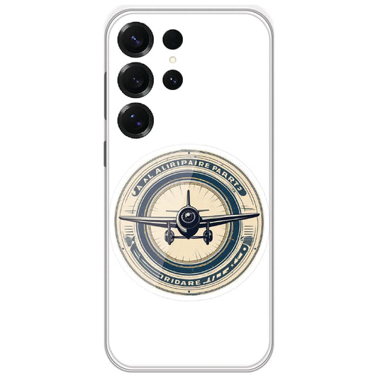Vintage Airplane Badge - Printed Silicone Case for Samsung Galaxy S25 Ultra