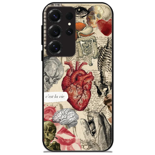 Vintage Anatomy Collage - Glossy Metal Silicone Case for Samsung Galaxy S25 Ultra