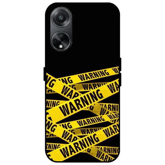 Warning - Glossy Metal Silicone Case for Oppo F23 5G