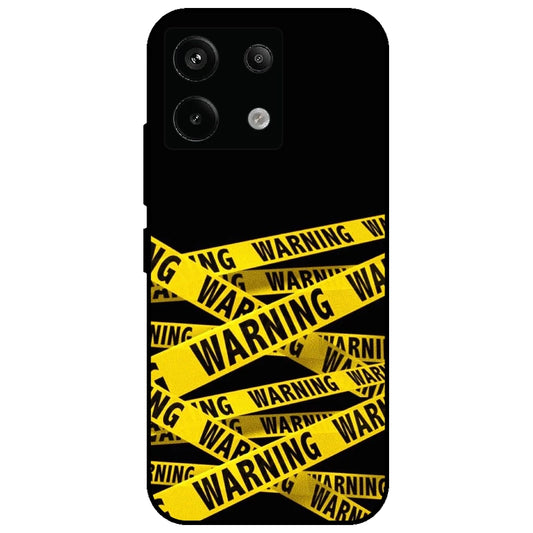 Warning - Glossy Metal Silicone Case for Redmi Note 13 Pro 5G