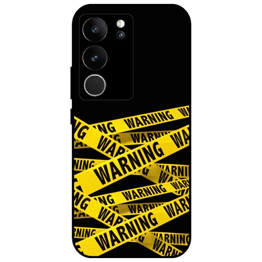 Warning - Glossy Metal Silicone Case for Vivo V29 5G