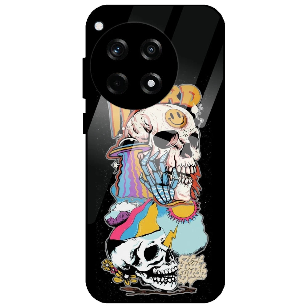 Weird Skull Graffiti - Glass Case for OnePlus 12R