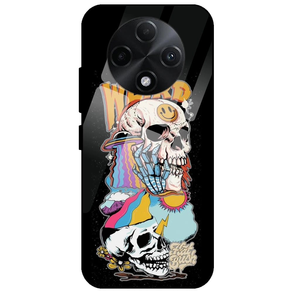 Weird Skull Graffiti - Glass Case for Oppo F27