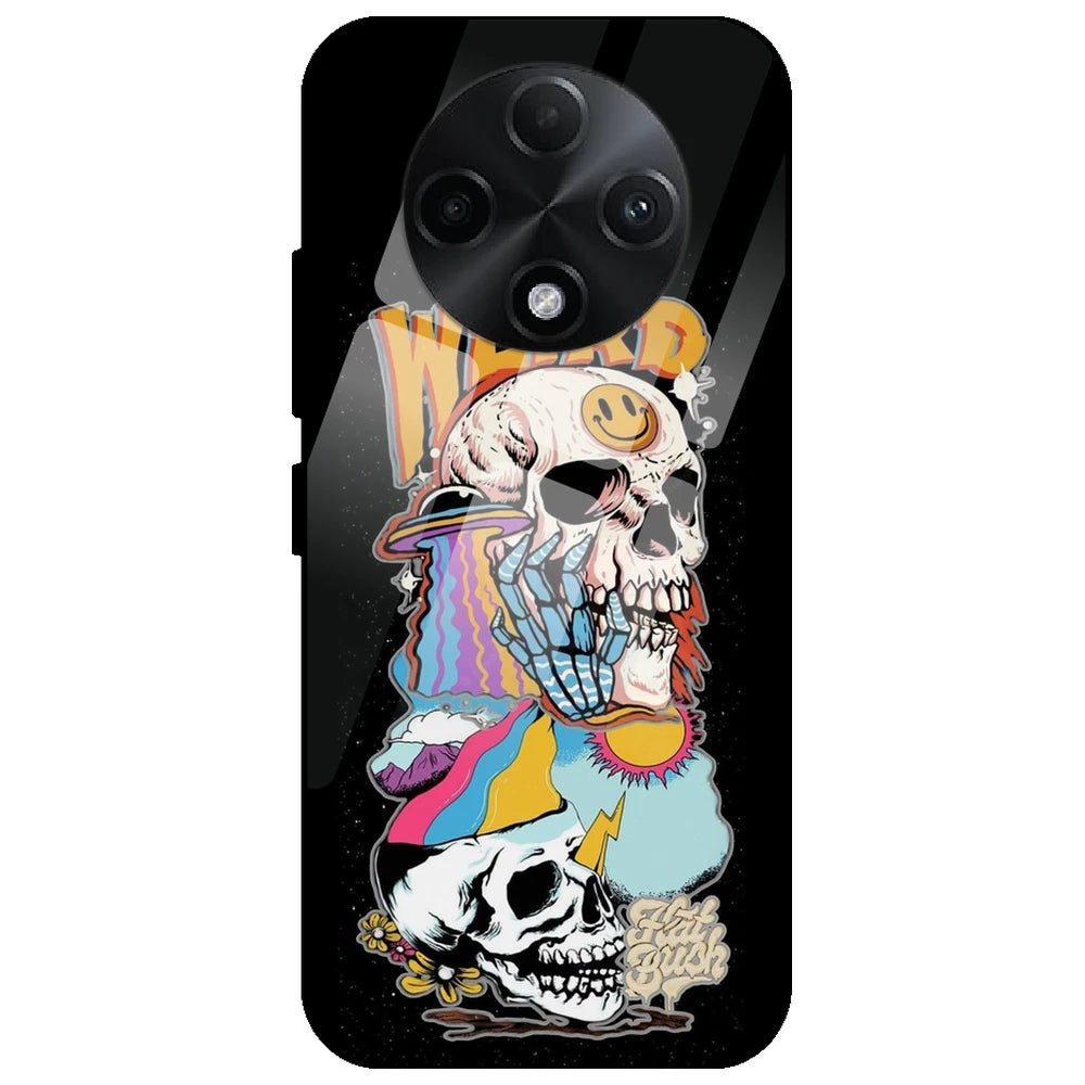Weird Skull Graffiti - Glass Case for Oppo F27 Pro