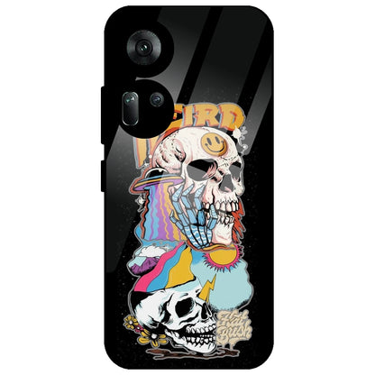 Weird Skull Graffiti - Glass Case for Oppo Reno 11