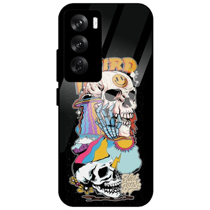 Weird Skull Graffiti - Glass Case for Oppo Reno 12