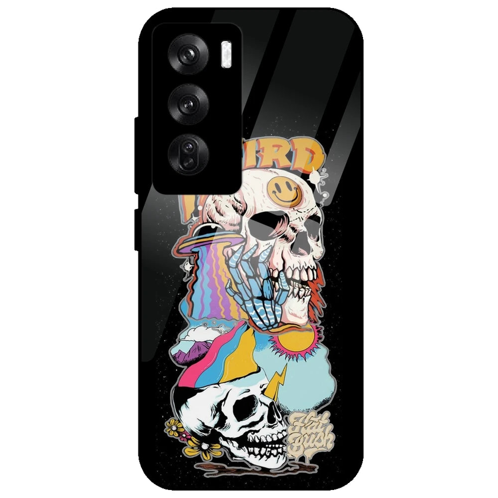 Weird Skull Graffiti - Glass Case for Oppo Reno 12 Pro