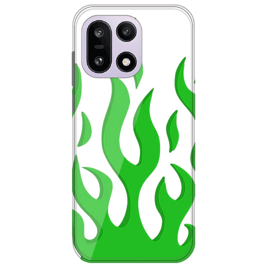 White Aesthetic Flame - Clear Printed Silicone Case for OnePlus 15