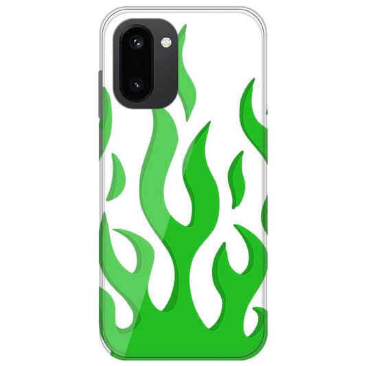 White Aesthetic Flame - Clear Printed Silicone Case for OnePlus 15R