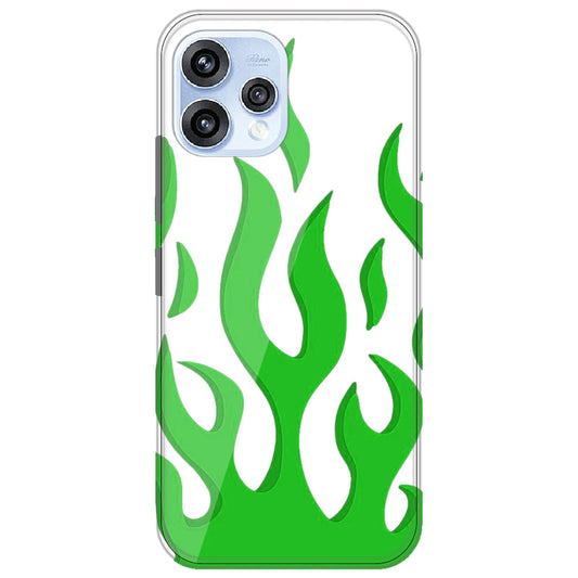 White Aesthetic Flame - Clear Printed Silicone Case for Oppo Reno 15