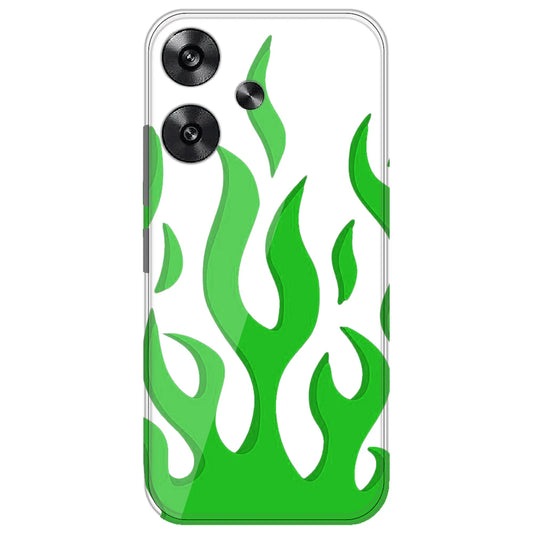 White Aesthetic Flame - Clear Printed Silicone Case for Poco F6