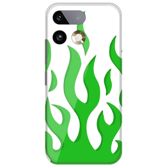 White Aesthetic Flame - Clear Printed Silicone Case for Realme 16 Pro Plus