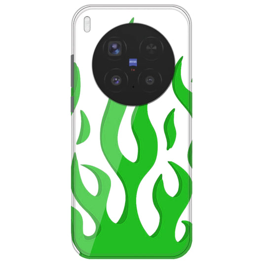 White Aesthetic Flame - Clear Printed Silicone Case for Vivo X300 Pro