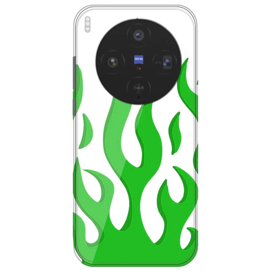 White Aesthetic Flame - Clear Printed Silicone Case for Vivo X300