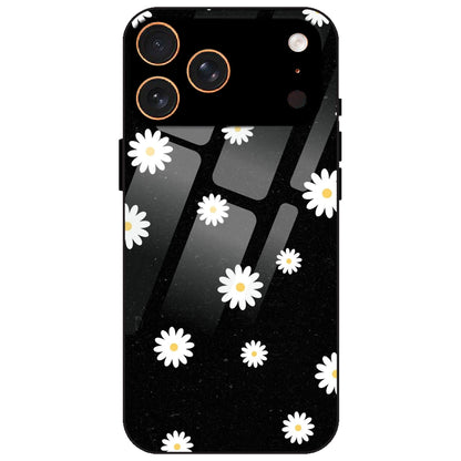 White And Black Flower - Glass Case for Apple iPhone 17 Pro Max