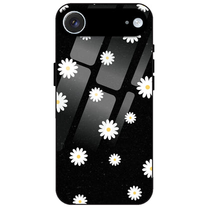 White And Black Flower - Glass Case for Apple iPhone Air