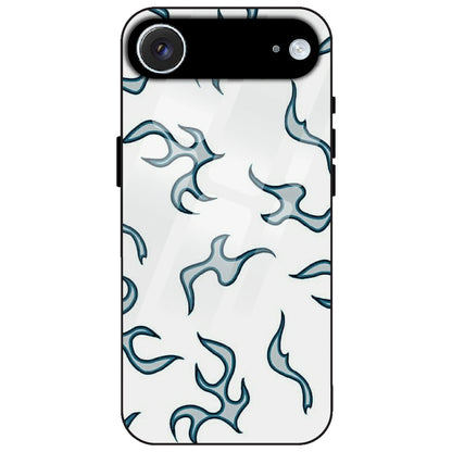 White And Blue Flames - Glass Case for Apple iPhone Air