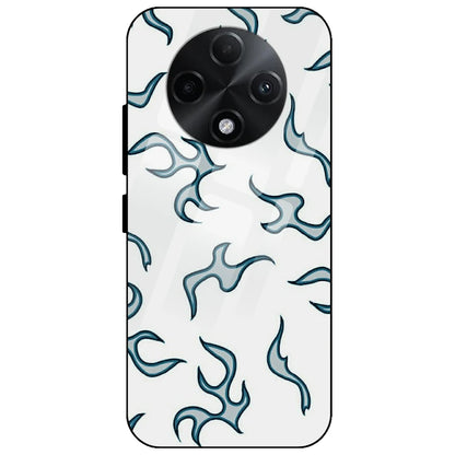 White And Blue Flames - Glass Case for Oppo F27
