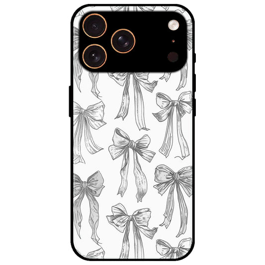White Bows - Glossy Metal Silicone Case for Apple iPhone 17 Pro Max
