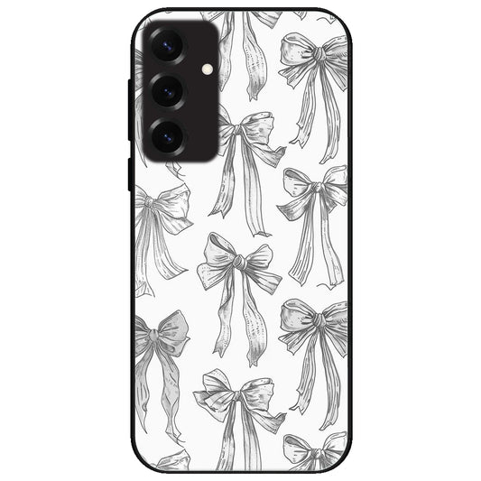 White Bows - Glossy Metal Silicone Case for Samsung Galaxy S25 Plus