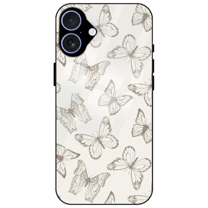 White Butterflies - Glass Case for Apple iPhone 17
