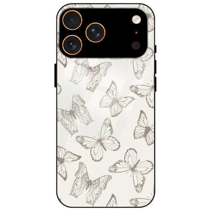 White Butterflies - Glass Case for Apple iPhone 17 Pro Max
