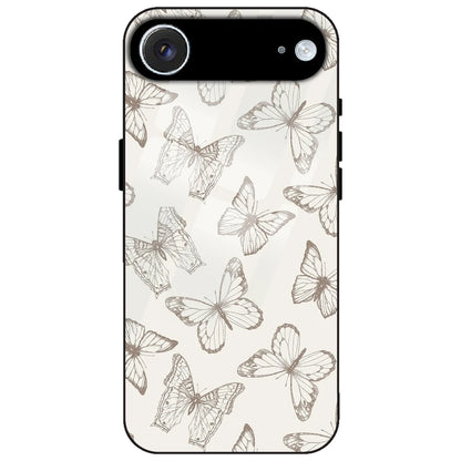 White Butterflies - Glass Case for Apple iPhone Air