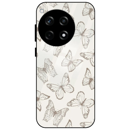 White Butterflies - Glass Case for OnePlus 12R