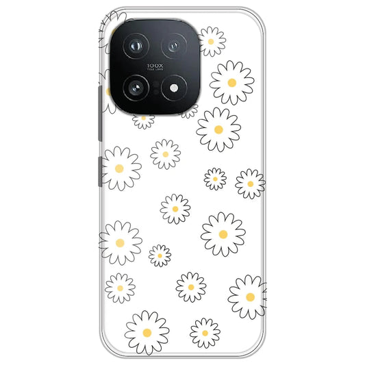 White Flowers - Clear Printed Silicone Case for iQOO 15