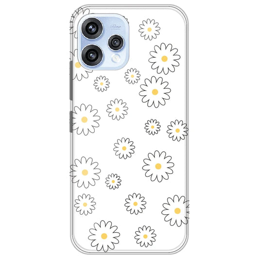 White Flowers - Clear Printed Silicone Case for Oppo Reno 15