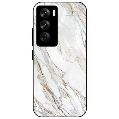 White Marble - Glass Case for Oppo Reno 12