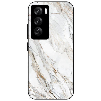 White Marble - Glass Case for Oppo Reno 12 Pro