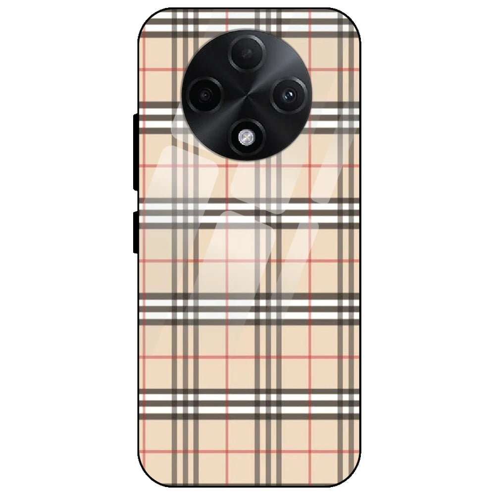 Yellow Checks - Glass Case for Oppo F27