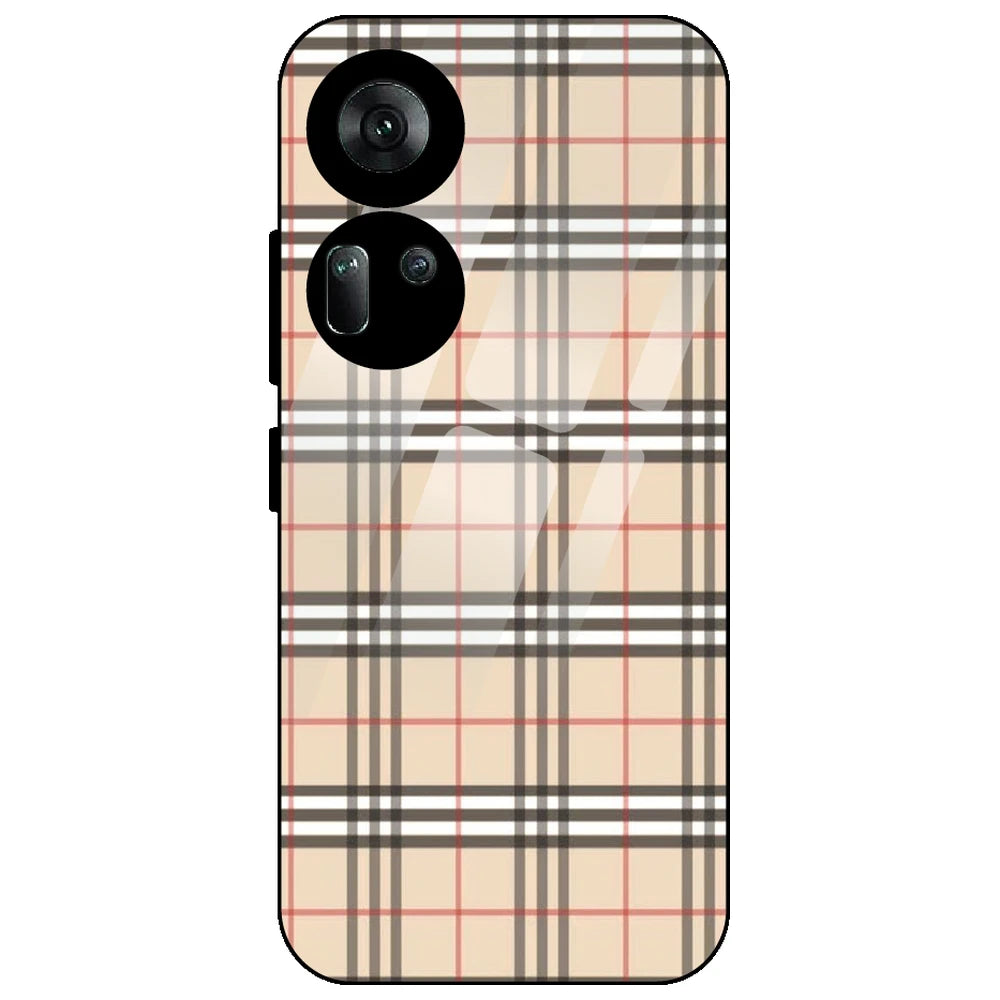 Yellow Checks - Glass Case for Oppo Reno 11