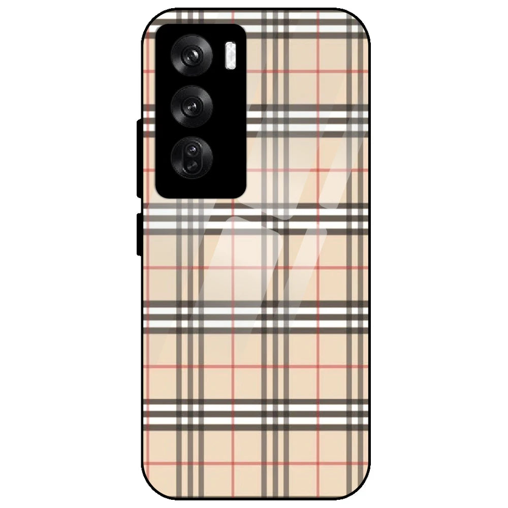 Yellow Checks - Glass Case for Oppo Reno 12