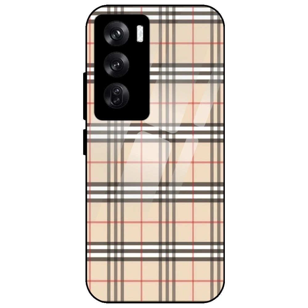 Yellow Checks - Glass Case for Oppo Reno 12 Pro