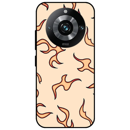 Yellow Flames - Glossy Metal Silicone Case for Realme 11 Pro Plus
