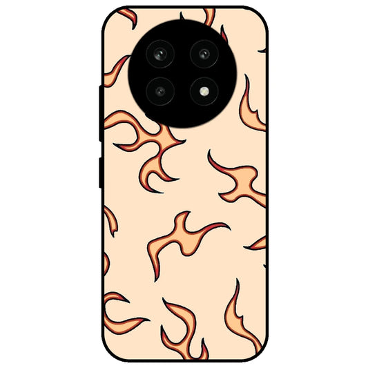 Yellow Flames - Glossy Metal Silicone Case for Realme 13 Pro 5G
