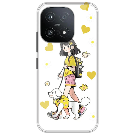 Yellow Girl And Dog - Clear Printed Silicone Case for iQOO 15