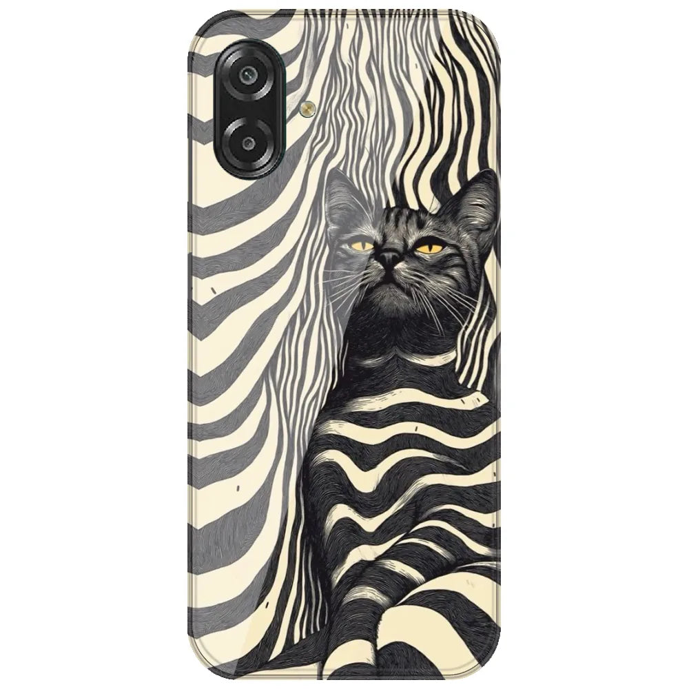 Zebra Stripe Cat - Printed Silicone Case for Samsung Galaxy A07 4G