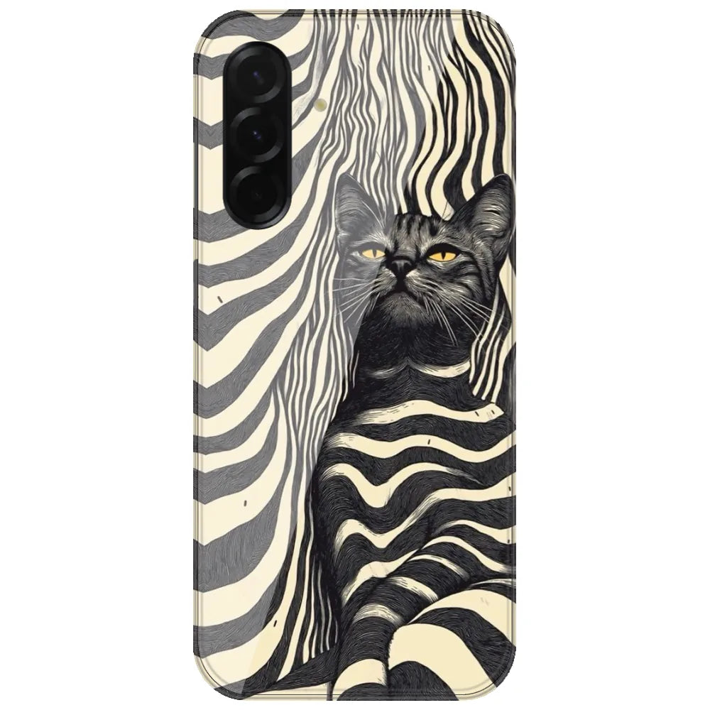 Zebra Stripe Cat - Printed Silicone Case for Samsung Galaxy A26