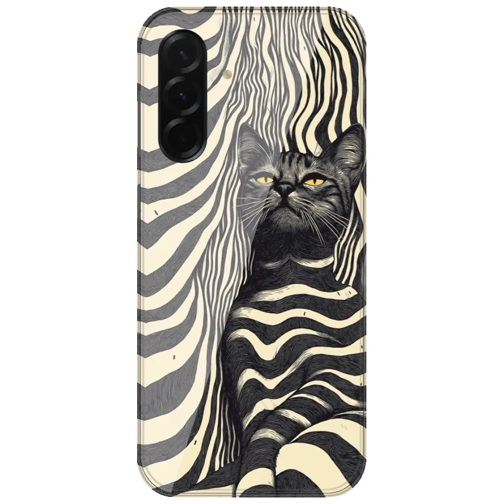Zebra Stripe Cat - Printed Silicone Case for Samsung Galaxy A37 5G