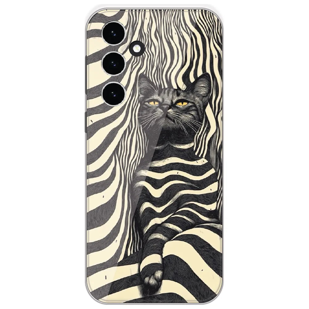 Zebra Stripe Cat - Printed Silicone Case for Samsung Galaxy S23 FE 5G