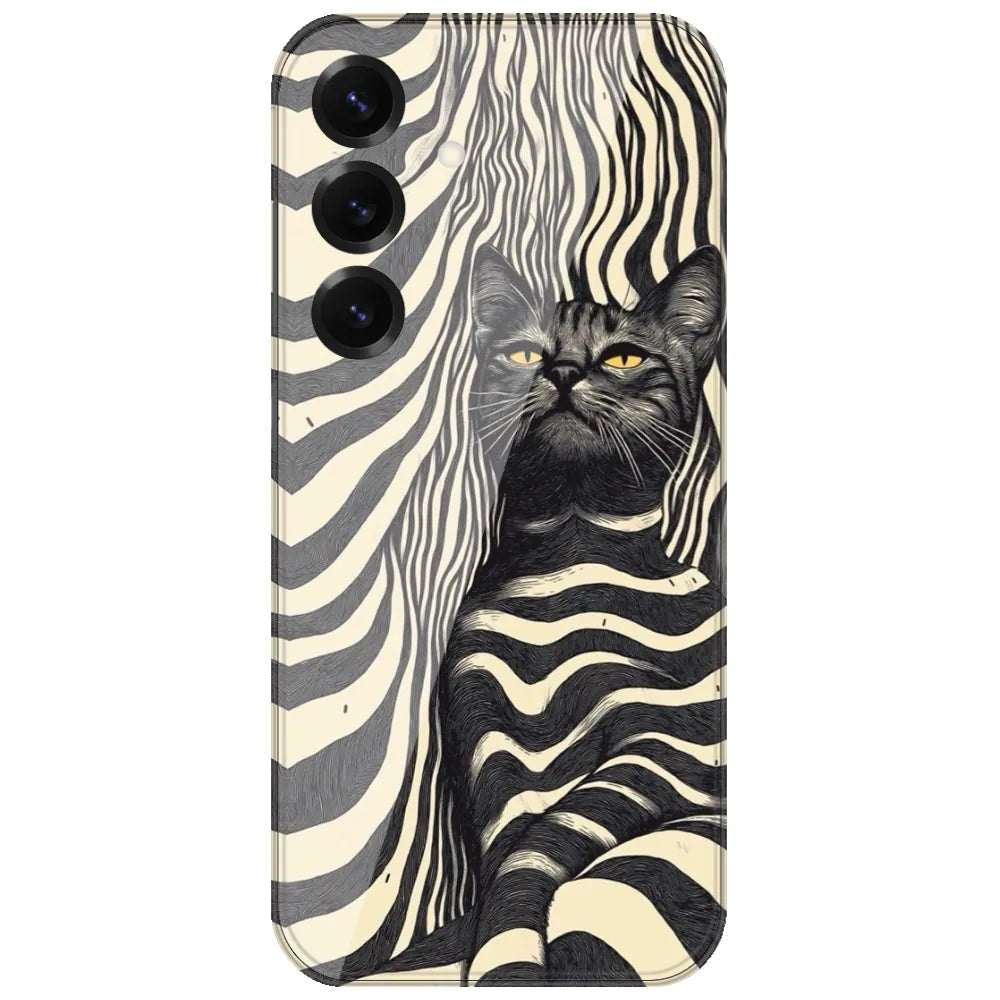 Zebra Stripe Cat - Printed Silicone Case for Samsung Galaxy S25 FE