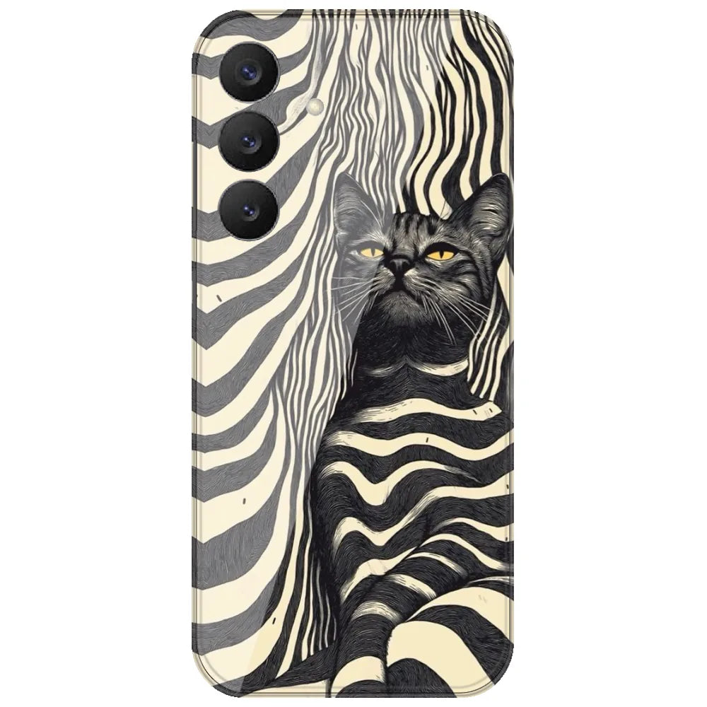 Zebra Stripe Cat - Printed Silicone Case for Samsung Galaxy S26