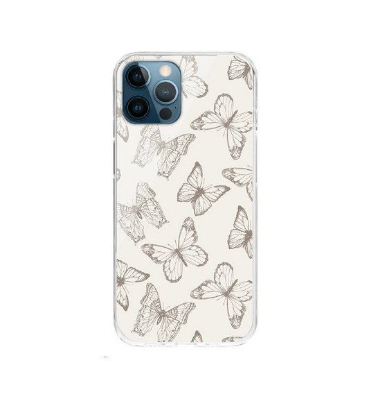 White Butterflies - Silicon Case For Apple iPhone Models