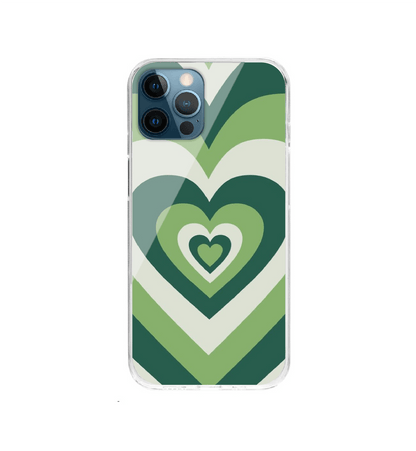 Green Hearts - Silicon Case For Apple iPhone Models