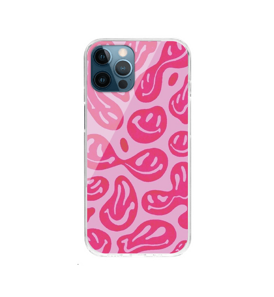 Pink Smilies - Silicon Case For Apple iPhone Models