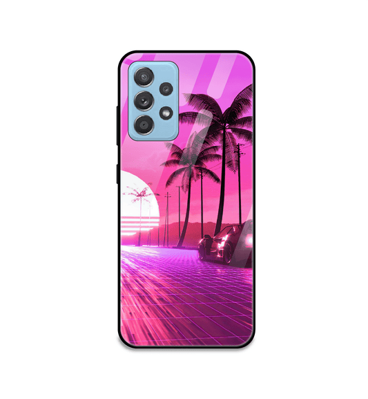 Retro Beach Synthwave - Glass Case For Samsung Models